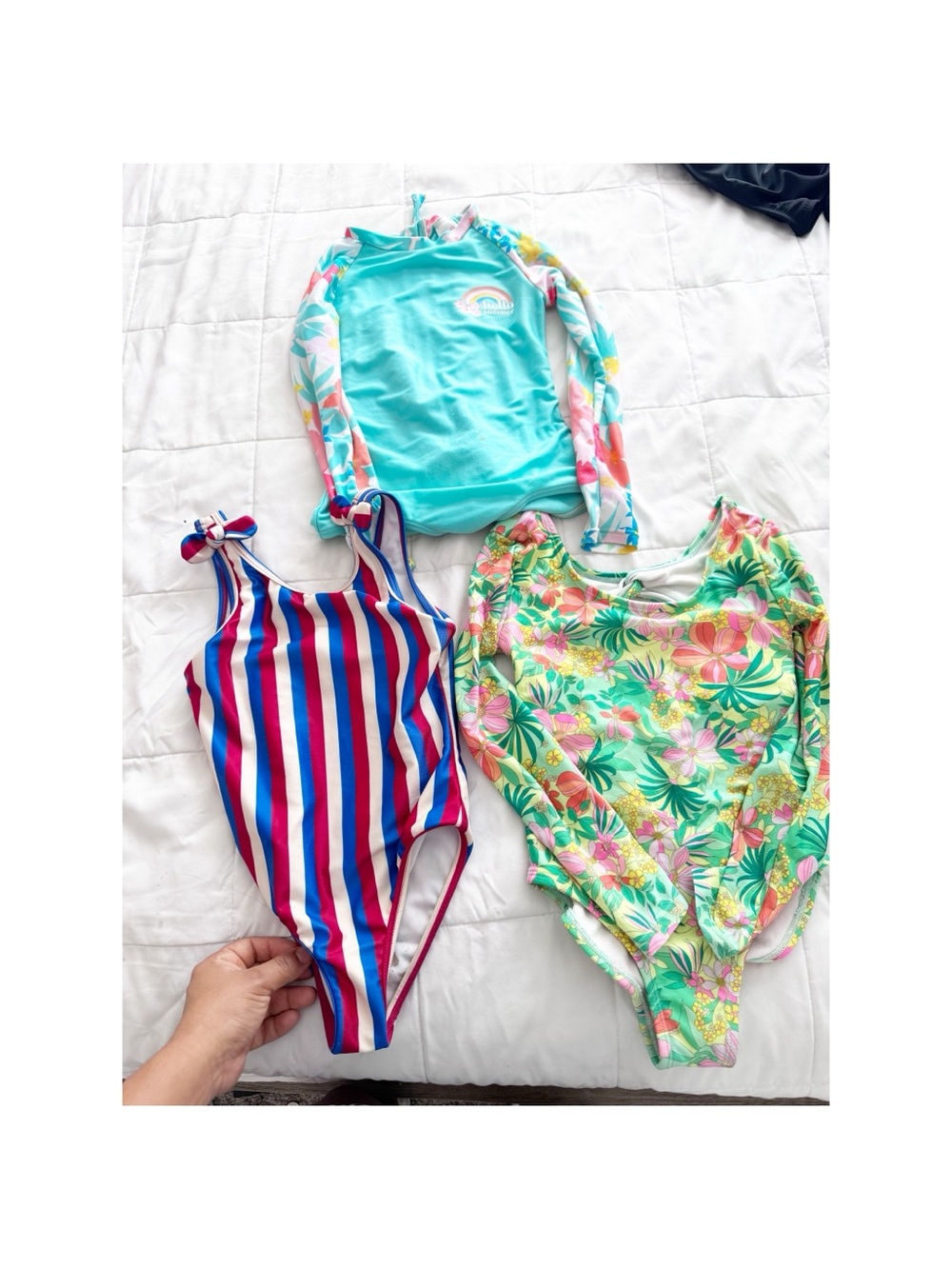 Cat & Jack Multi-Color Girls' Swim Set lot bundle  - Turquoise, Pink, Blue,